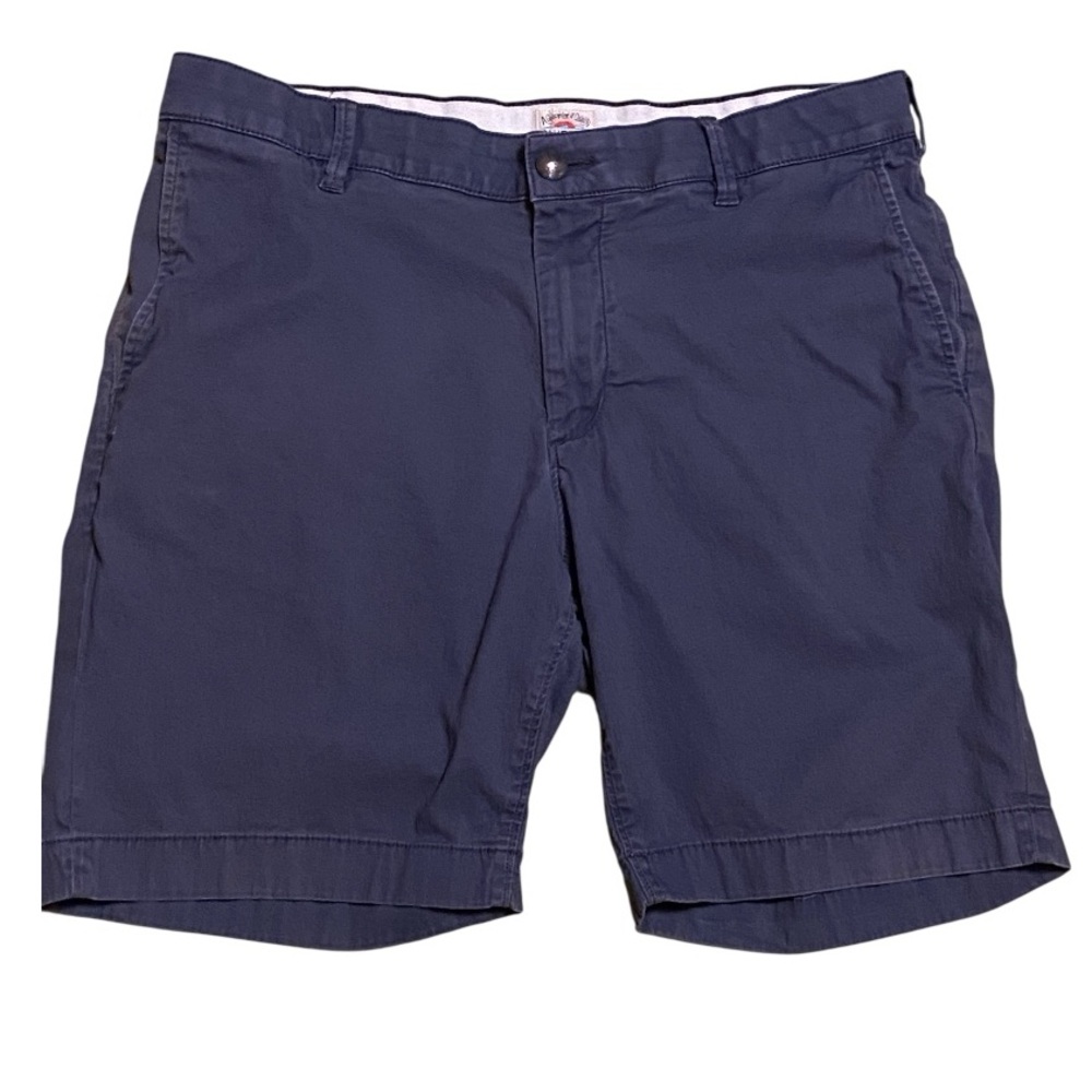 ⁠Faherty Brand Men's 34 Chino Shorts Blue Organic Cotton Blend 8" Inseam⁠